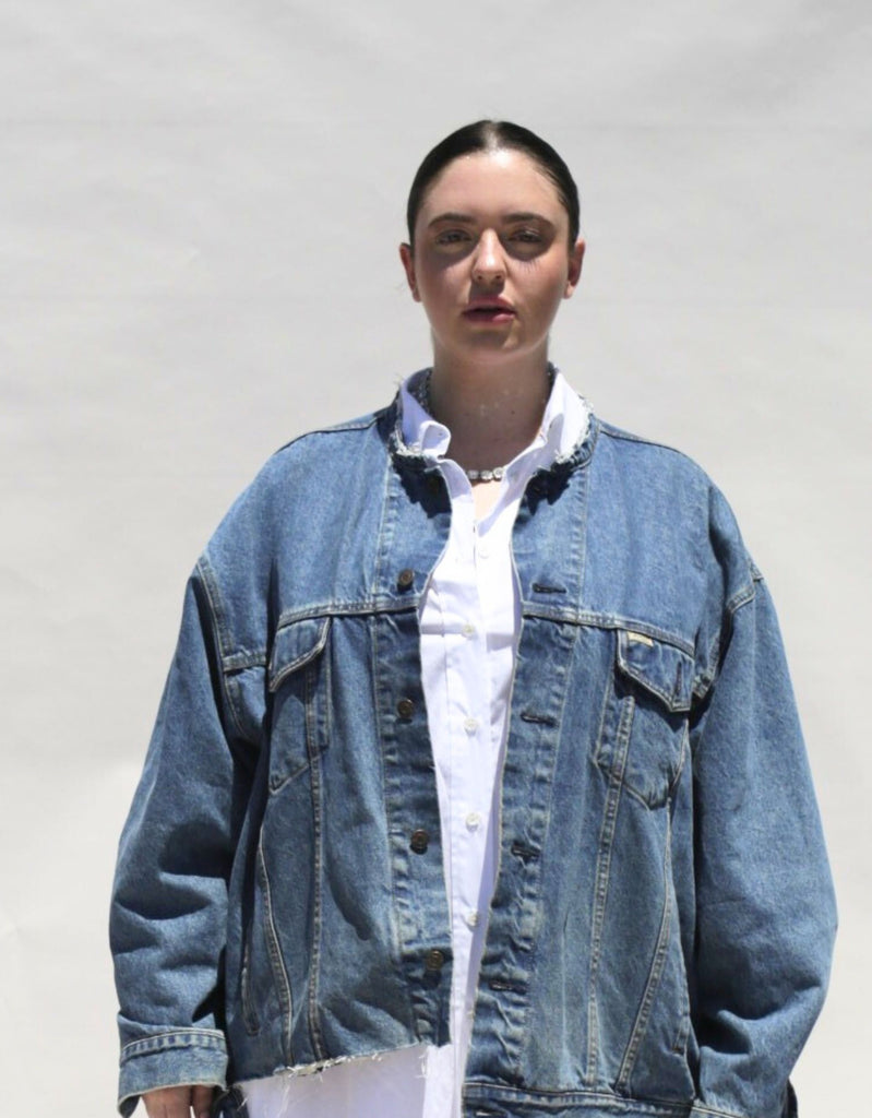 Deconstructed Reconstructed Oversized Denim Jacket