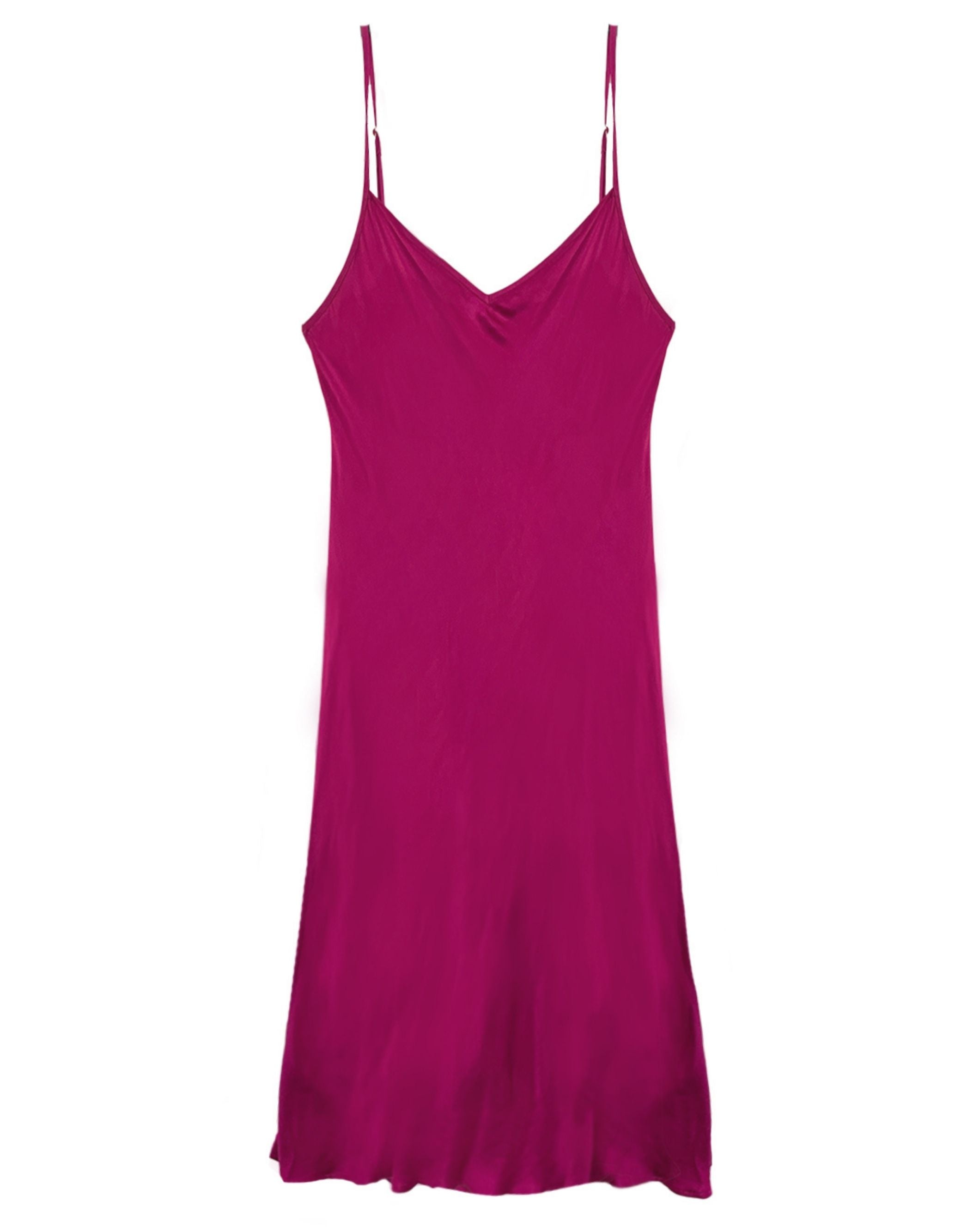 The Cabaret Slip Dress Pink Punch Matte Satin Baacal