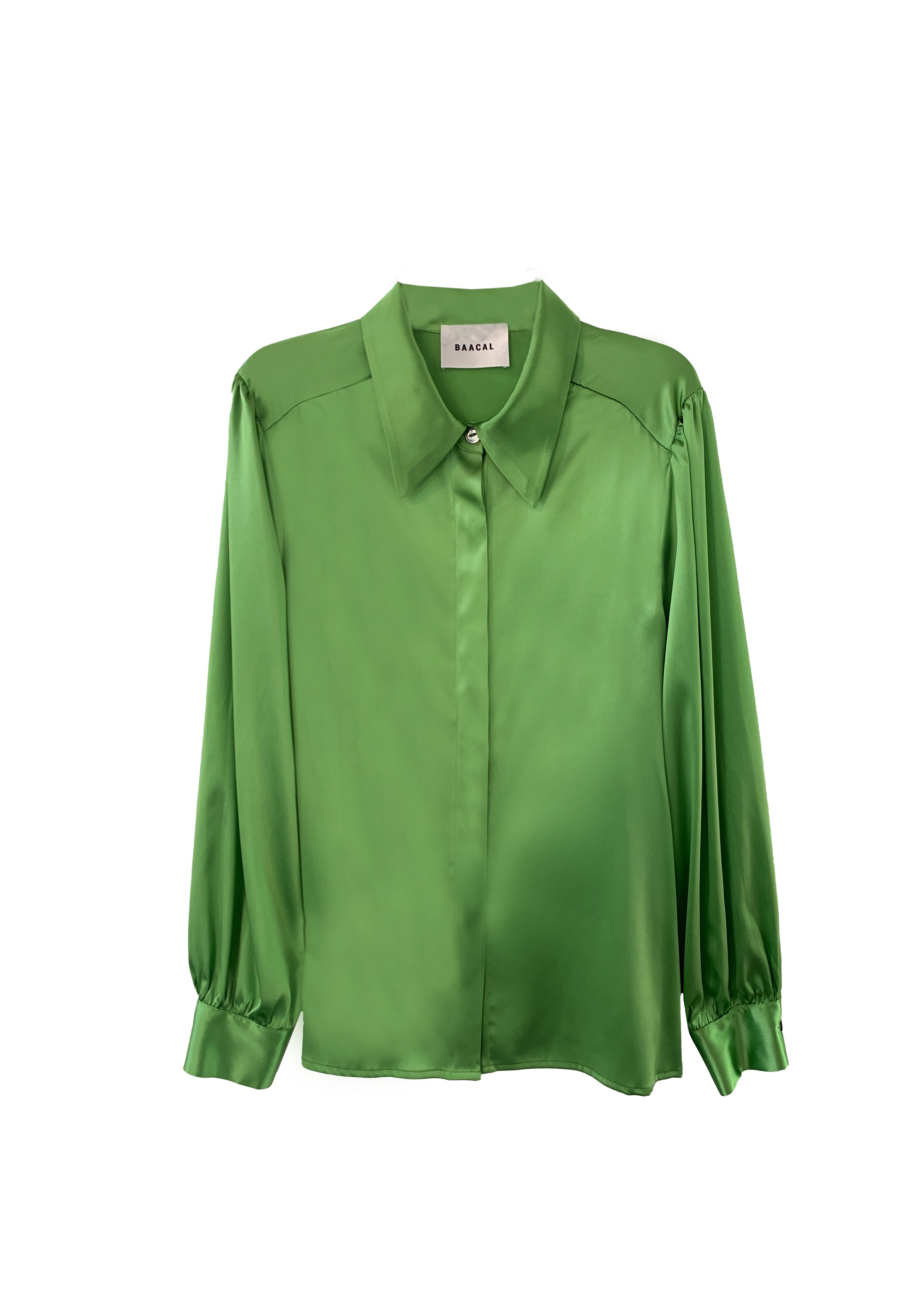 Dark green silk sales shirt