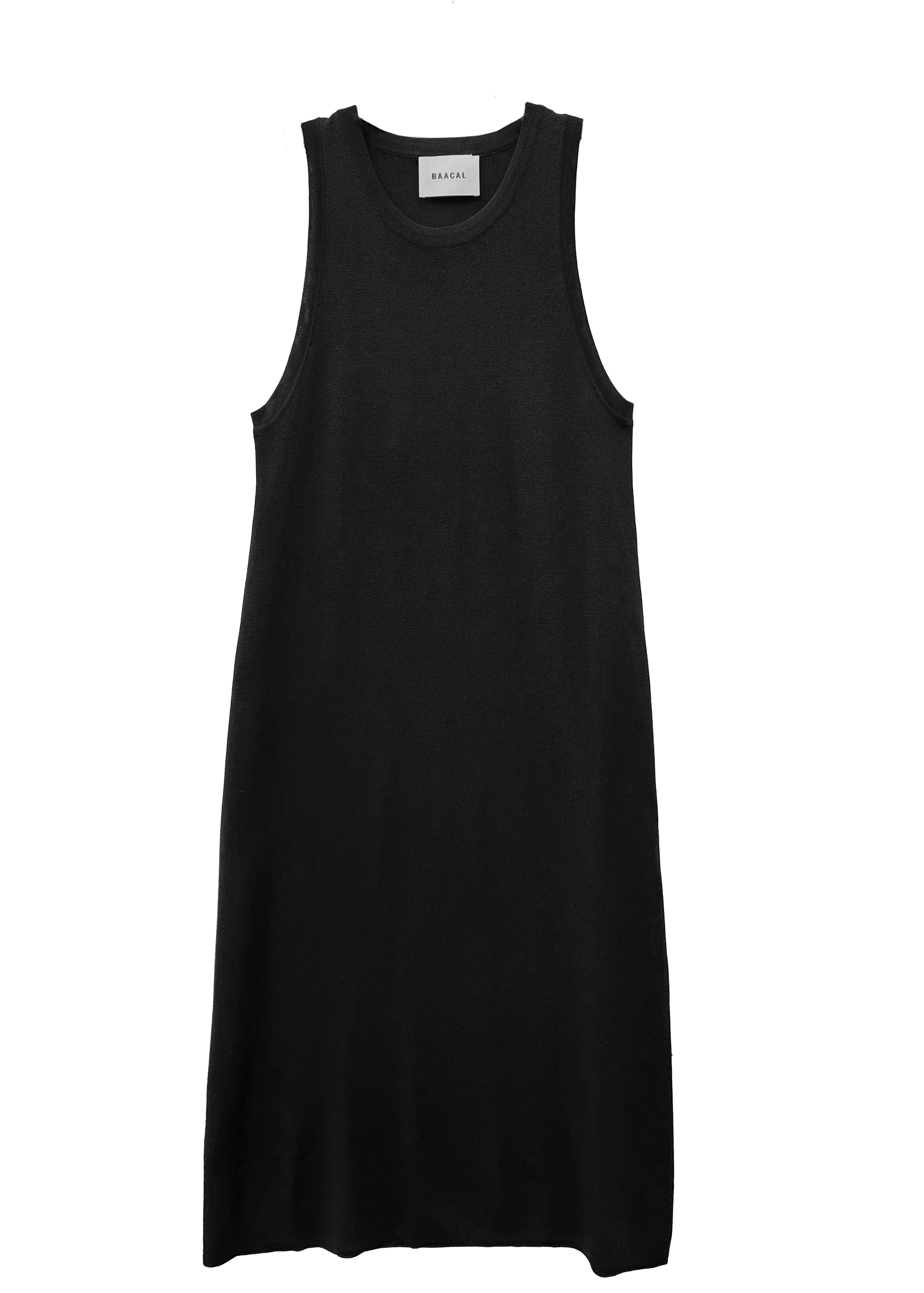 Black fashion sleeveless knit dress