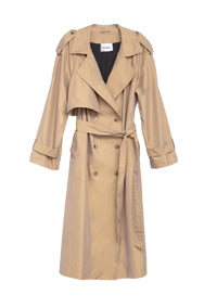 Trench Coat Pink Bonded Technical Cotton