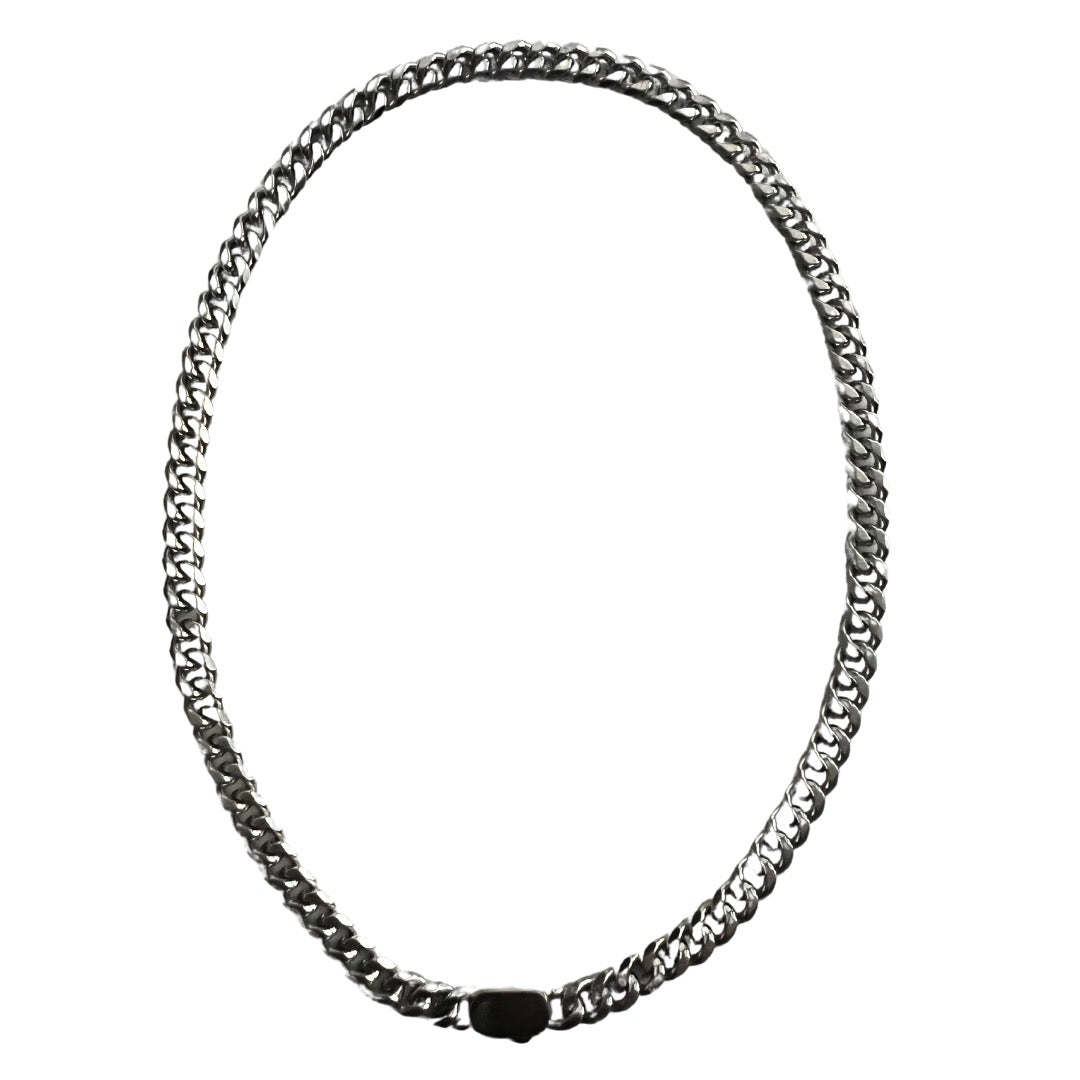 Petite ID Choker Necklace- Silver