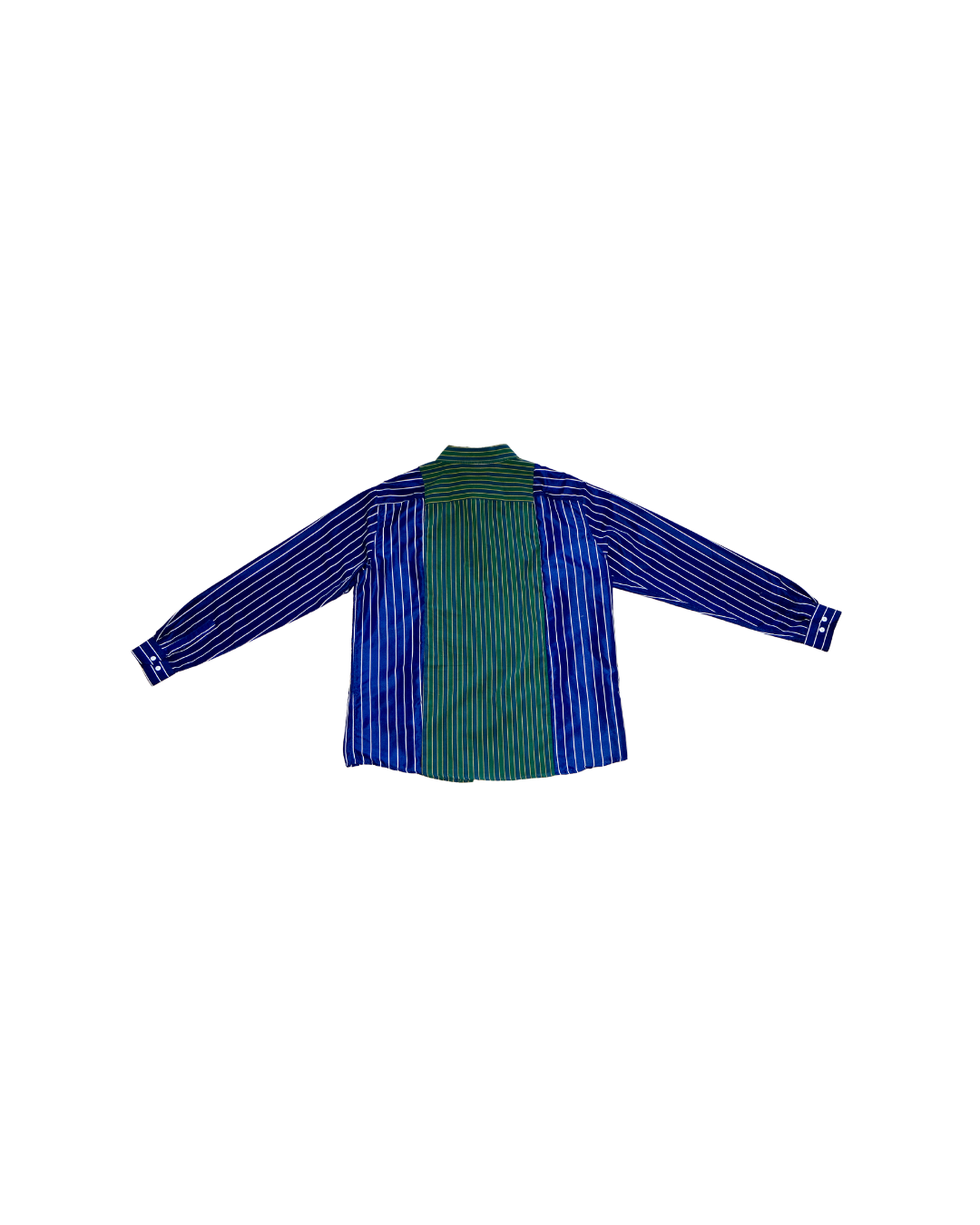 The Vintage Point -  Oversized Button Down Shirt - Green/ Blue