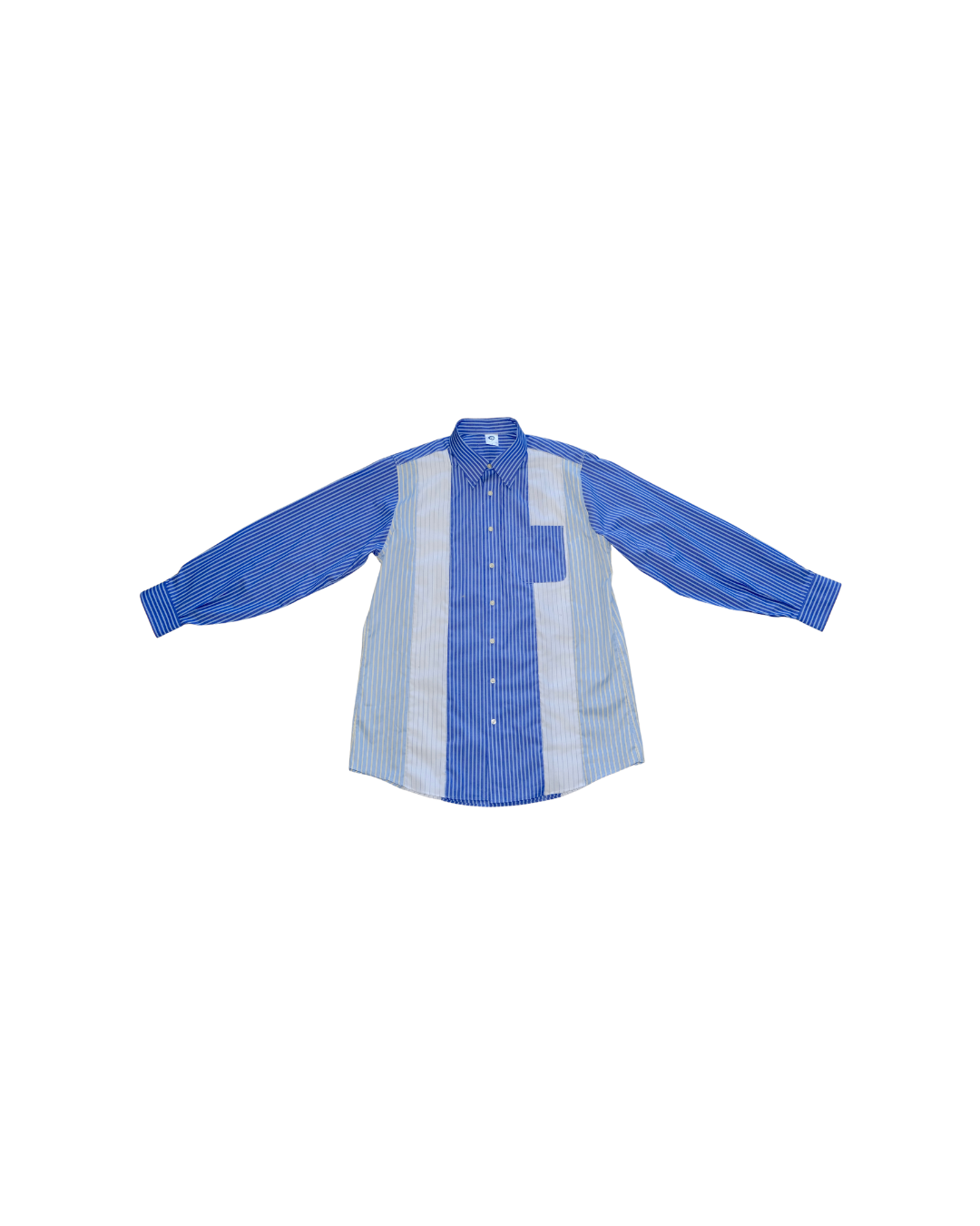 The Vintage Point -  Oversized Button Down Shirt - Pinstripe Multi Blue