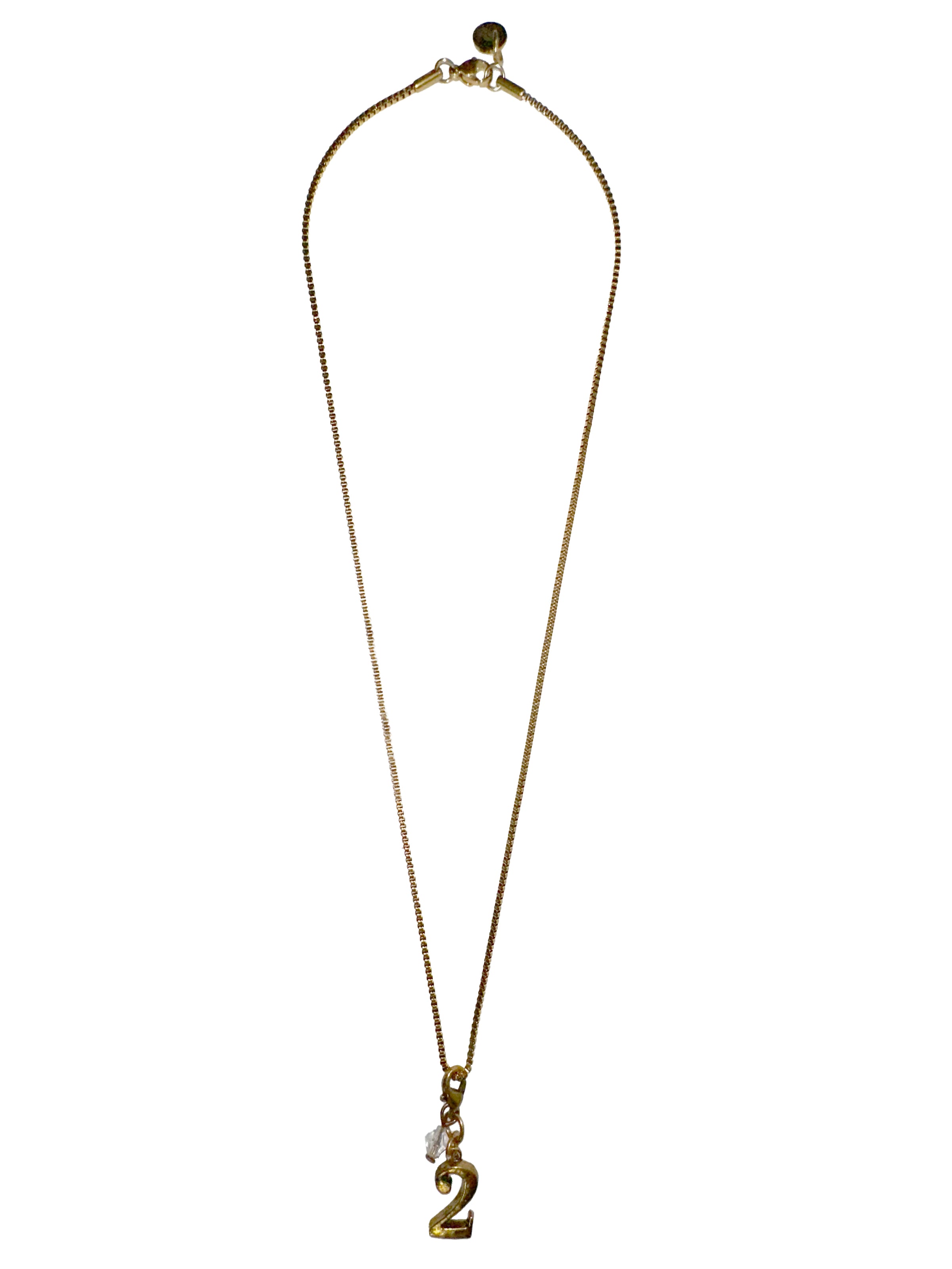 Number Charm Necklace - Gold