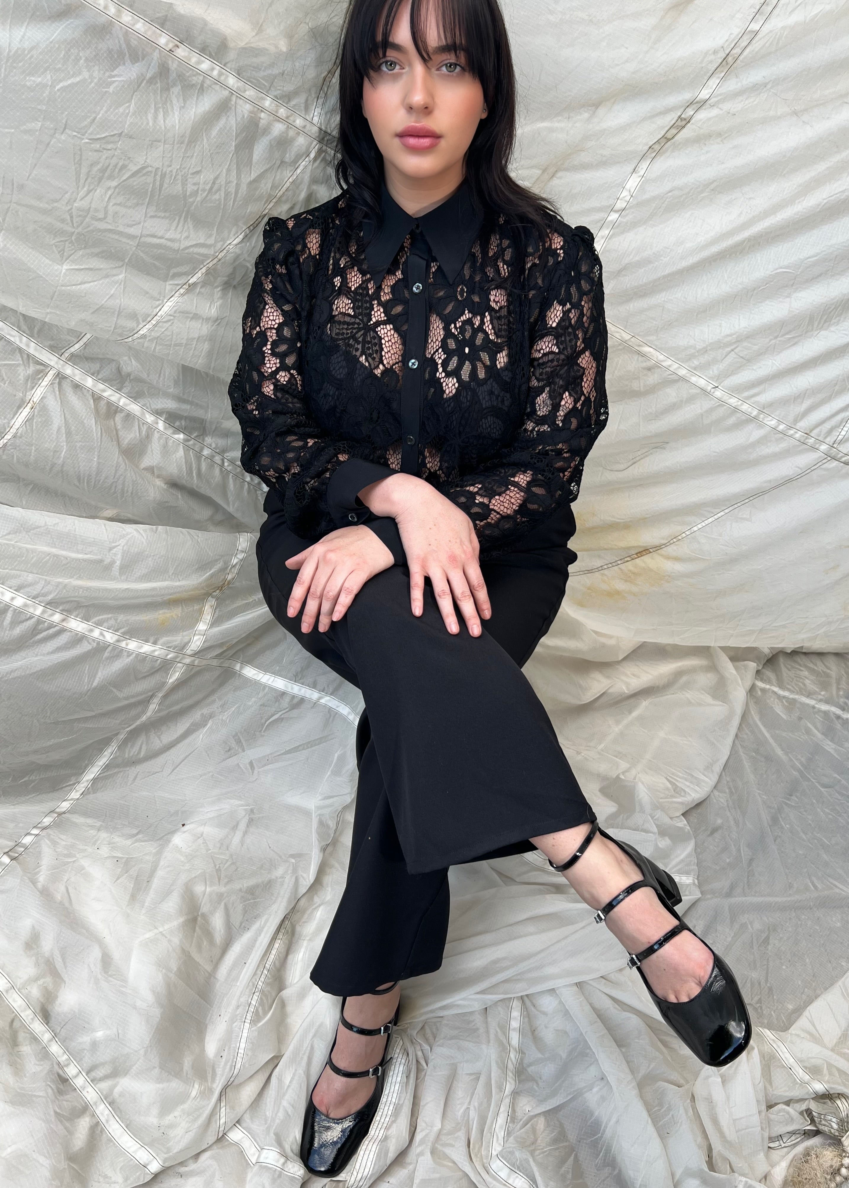 Lorena Lace Blouse- Black