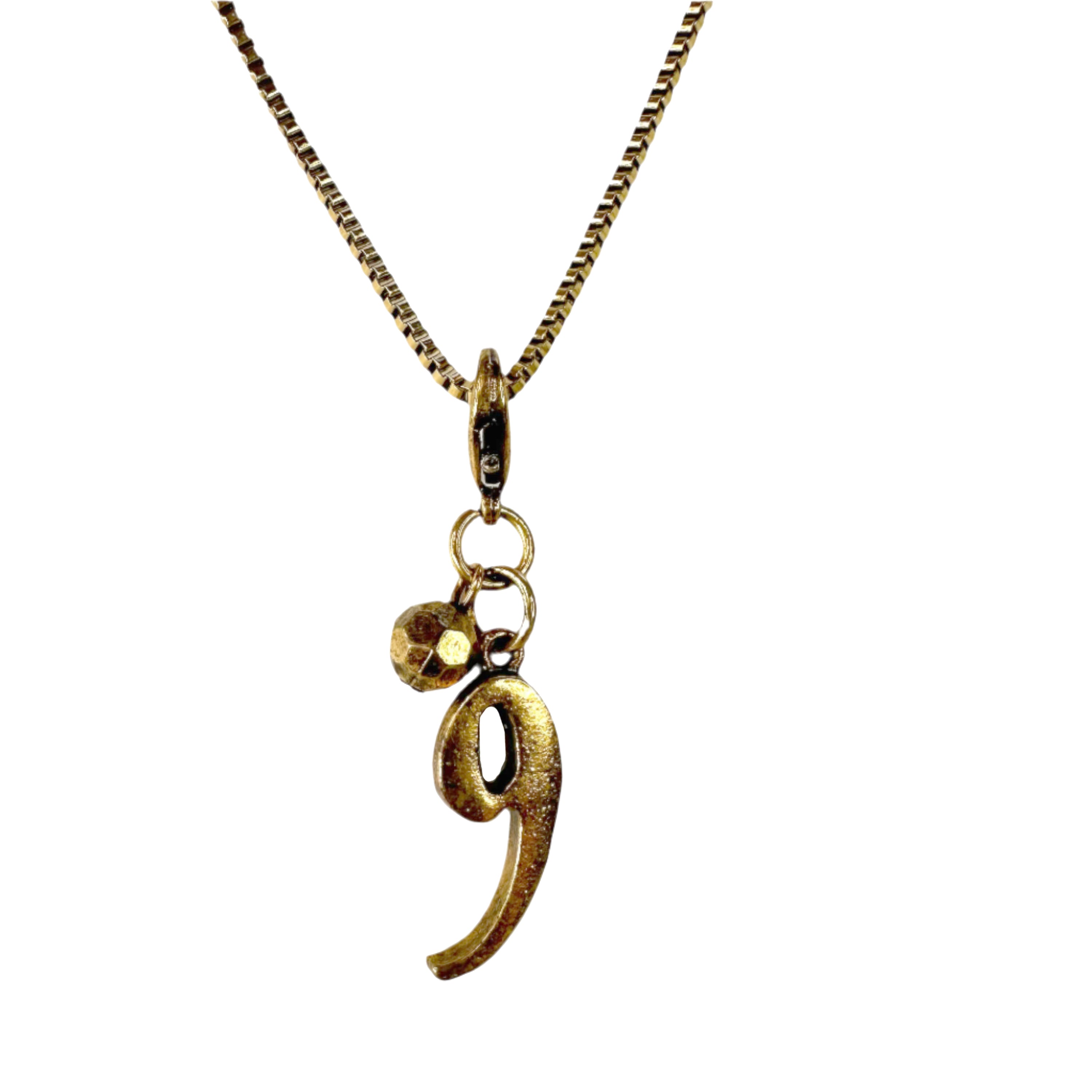 Number Charm Necklace - Gold