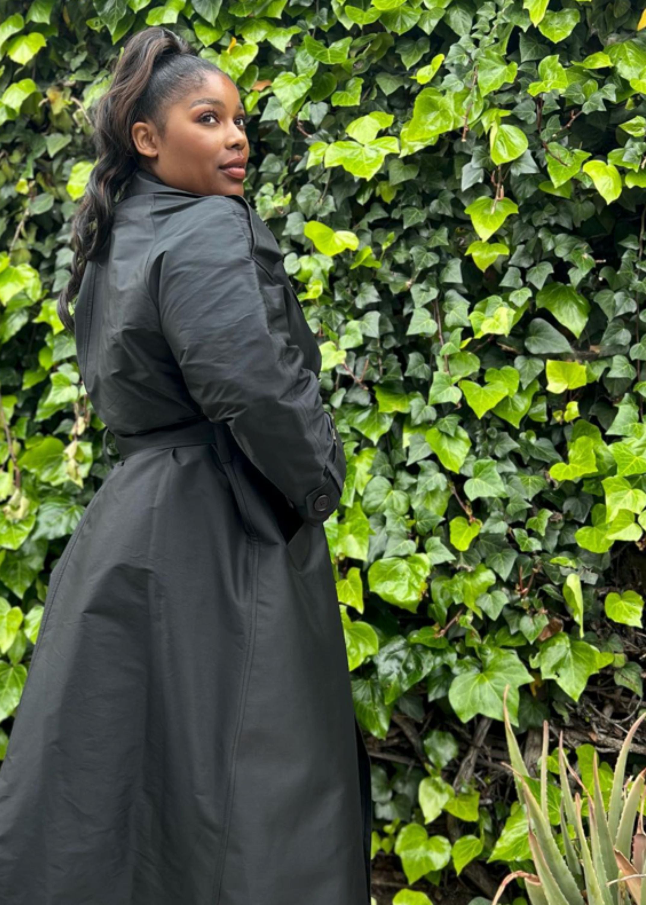 Black plus store size trench coat