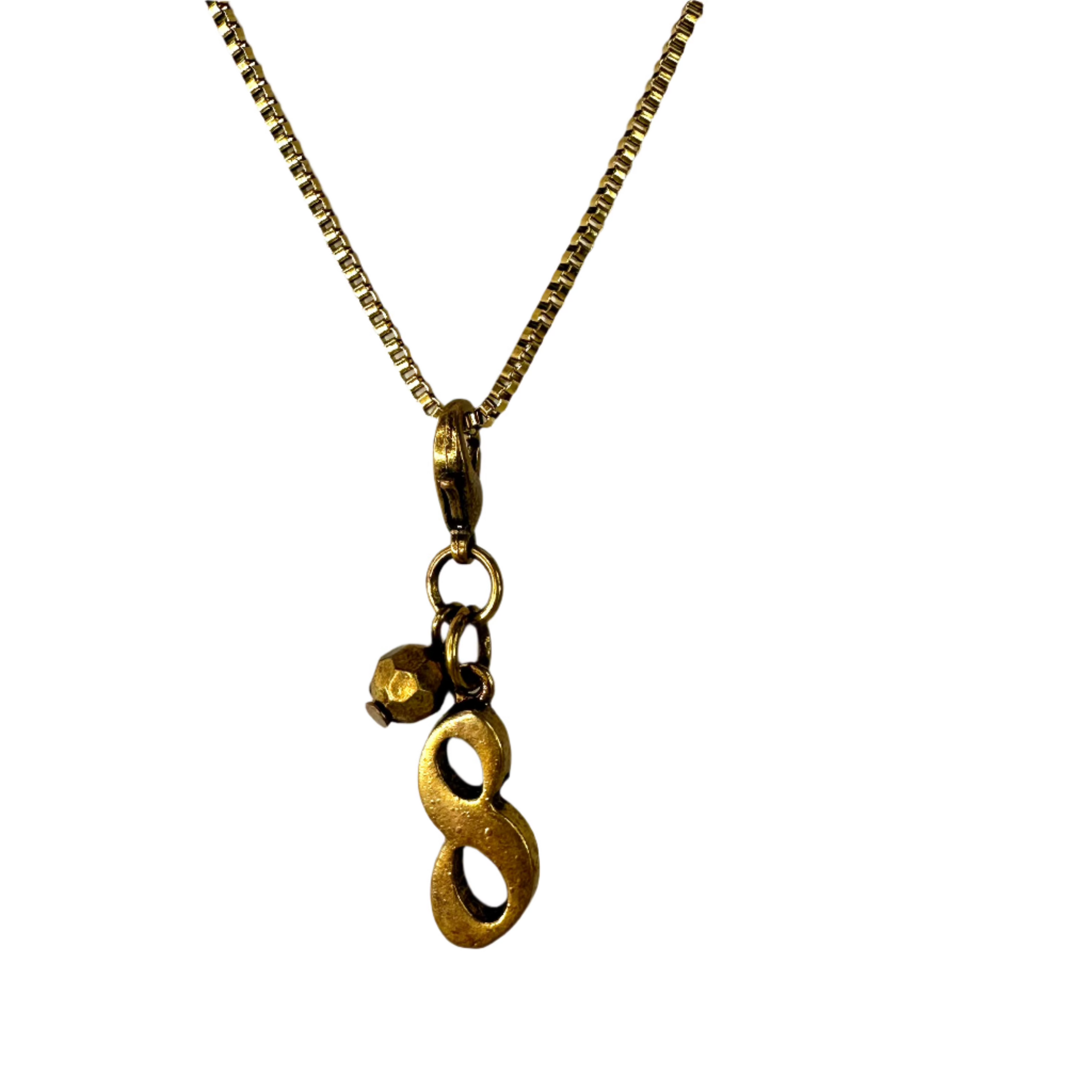 Number Charm Necklace - Gold