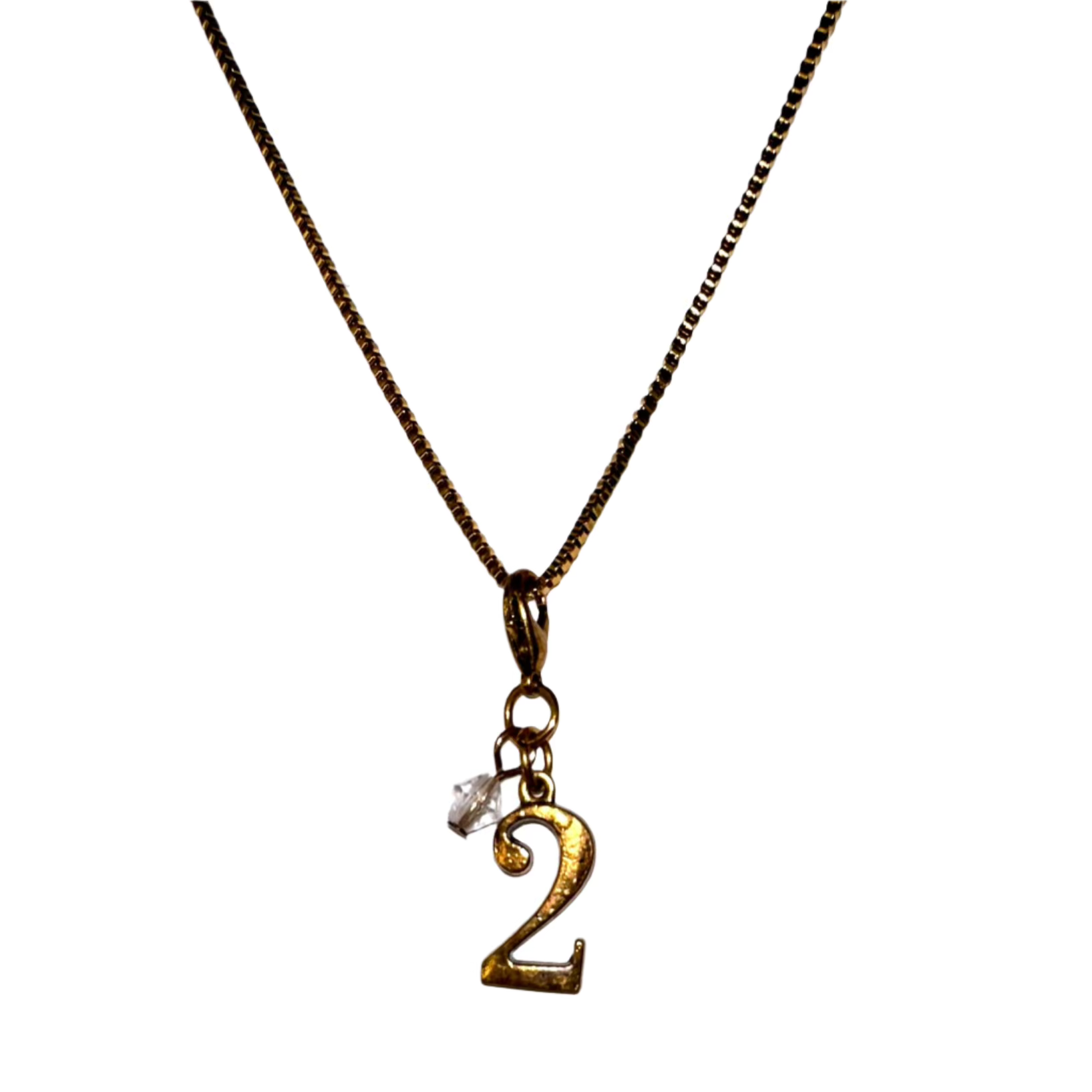 Number Charm Necklace - Gold