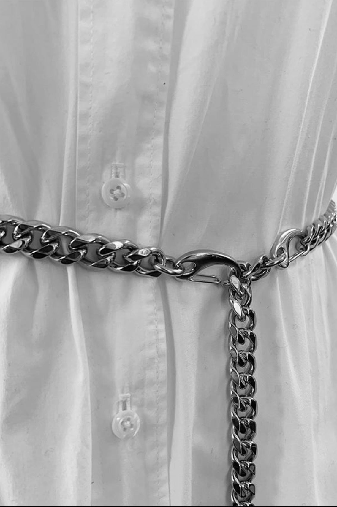 Cuban Chain Belt- Silver