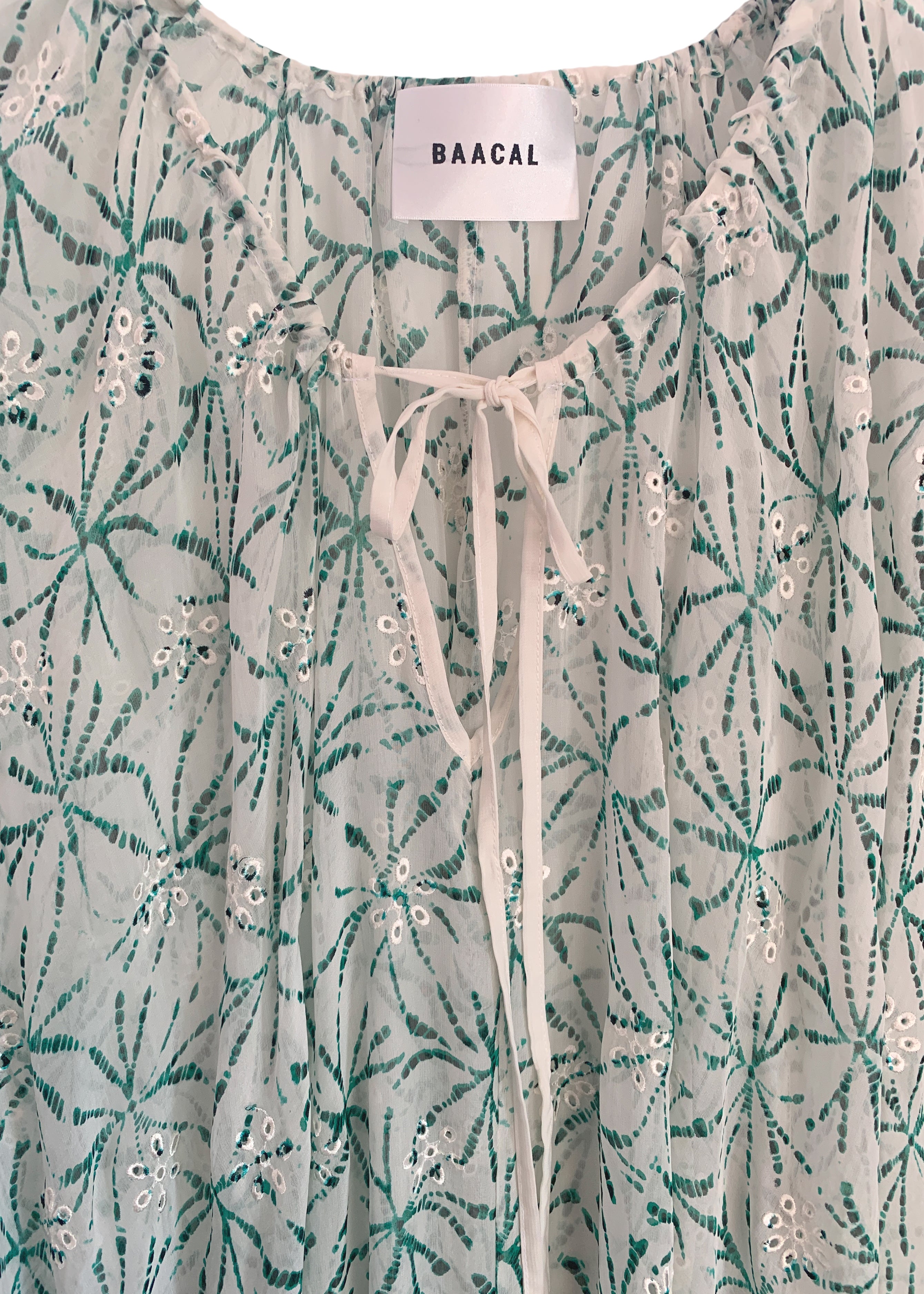 Maxine Kaftan- Embroidered Green Tie Dye Silk