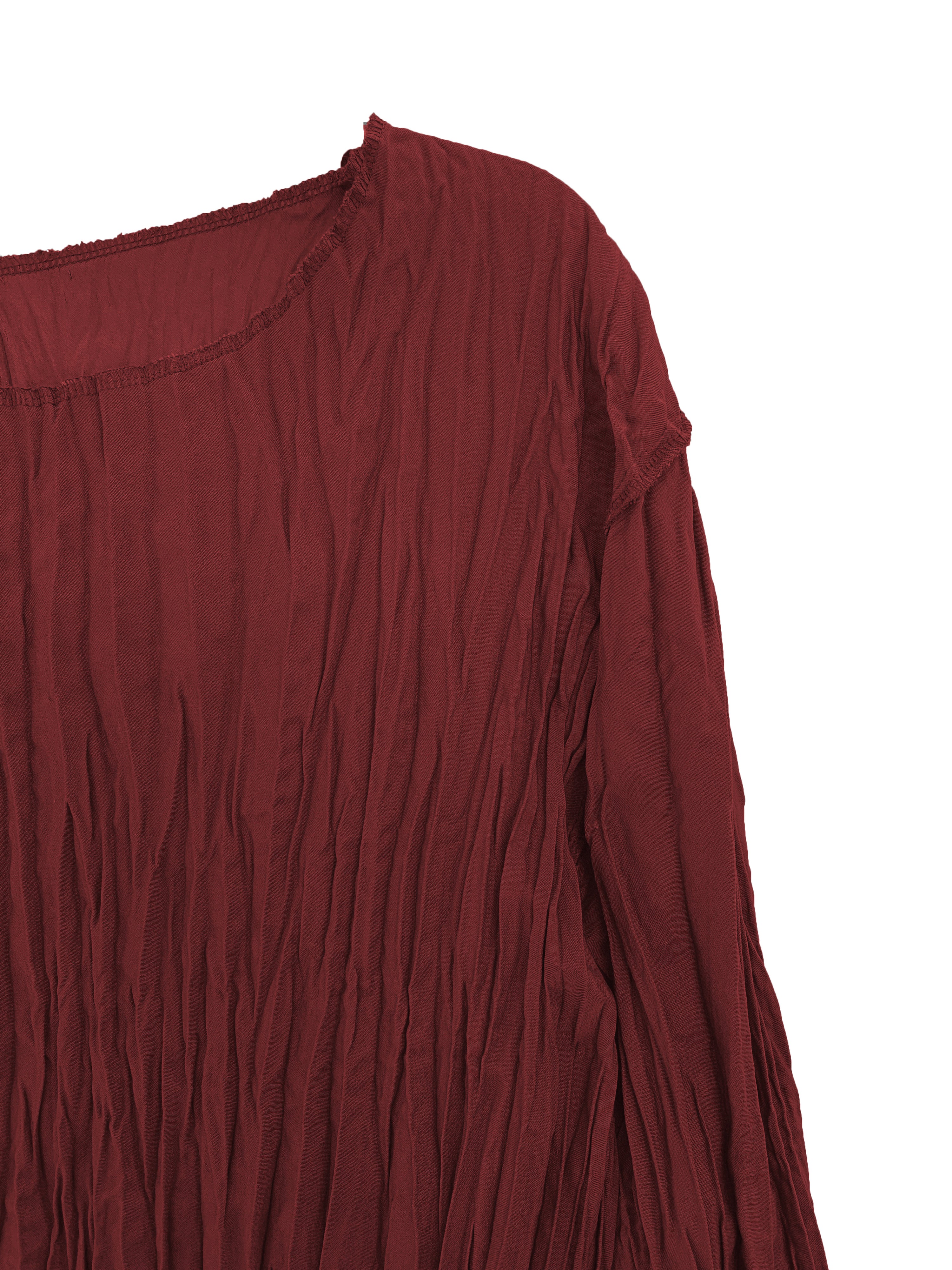 Lynda Reversible Satin Pleated Dress- Burgundy