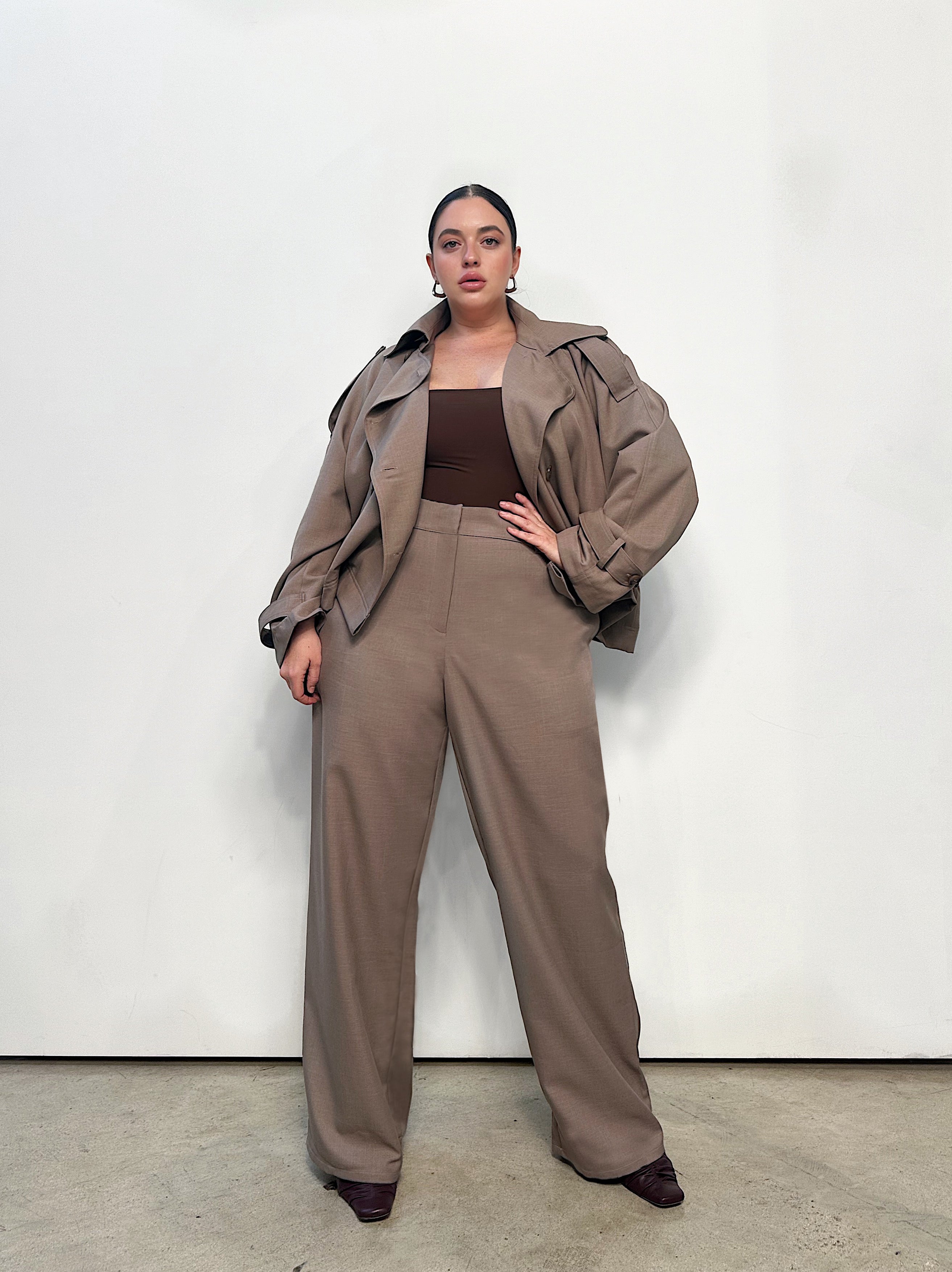 Hepburn Wide Leg Pant - Taupe