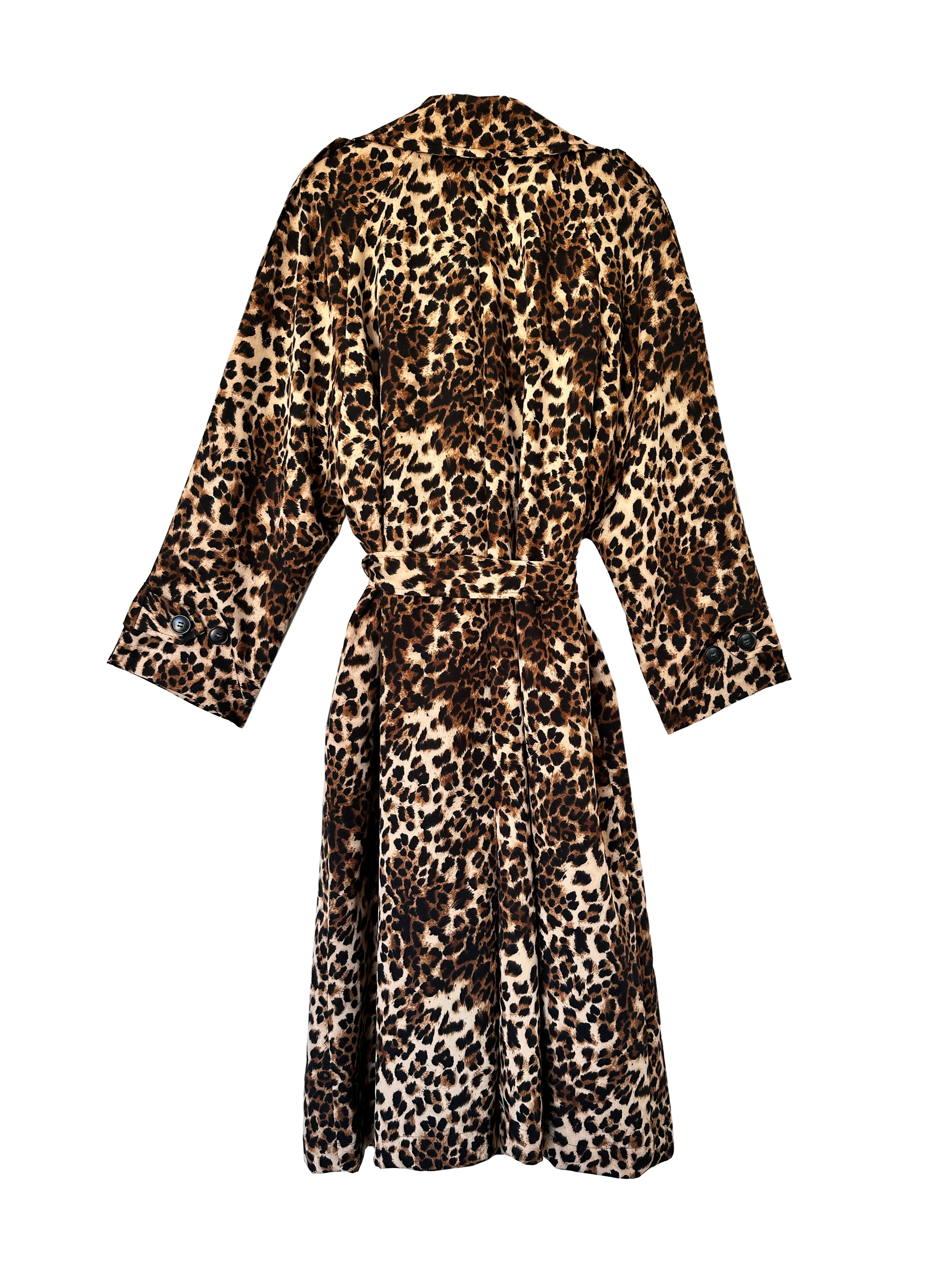 Aria Double Breasted Trench- Leopard