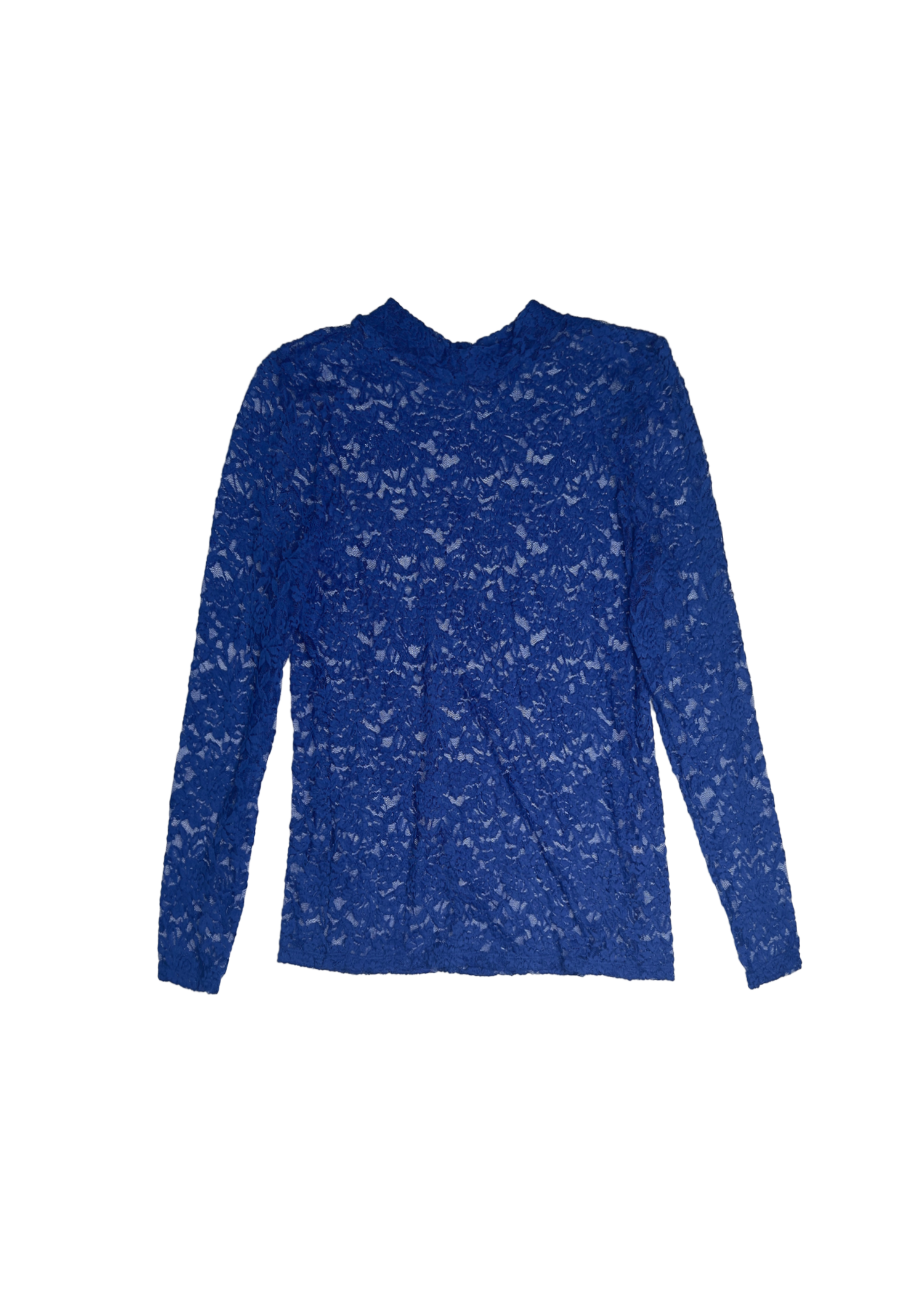 Stretch Lace Turtleneck & Skirt Set- Cobalt