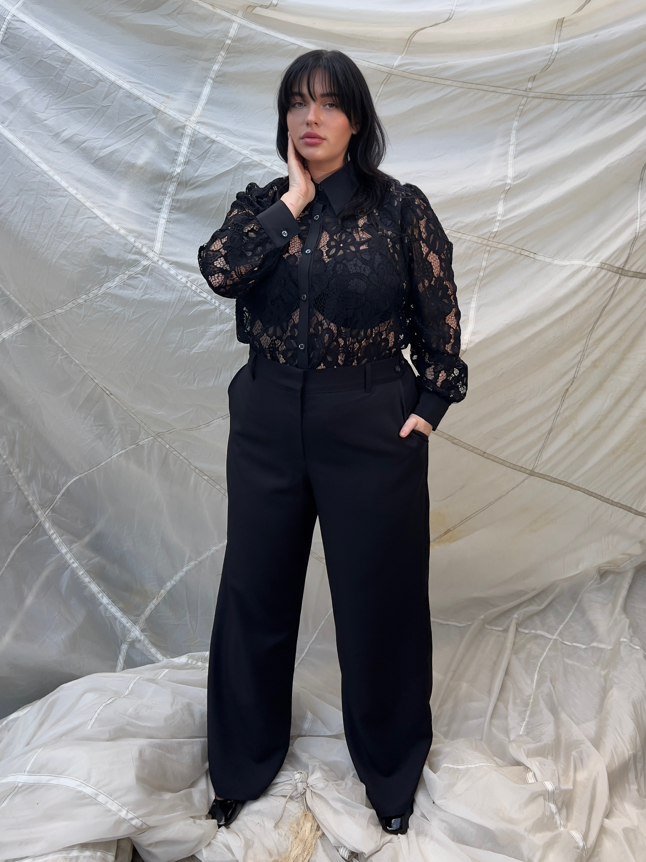 Hepburn Wide Leg Pant - Black