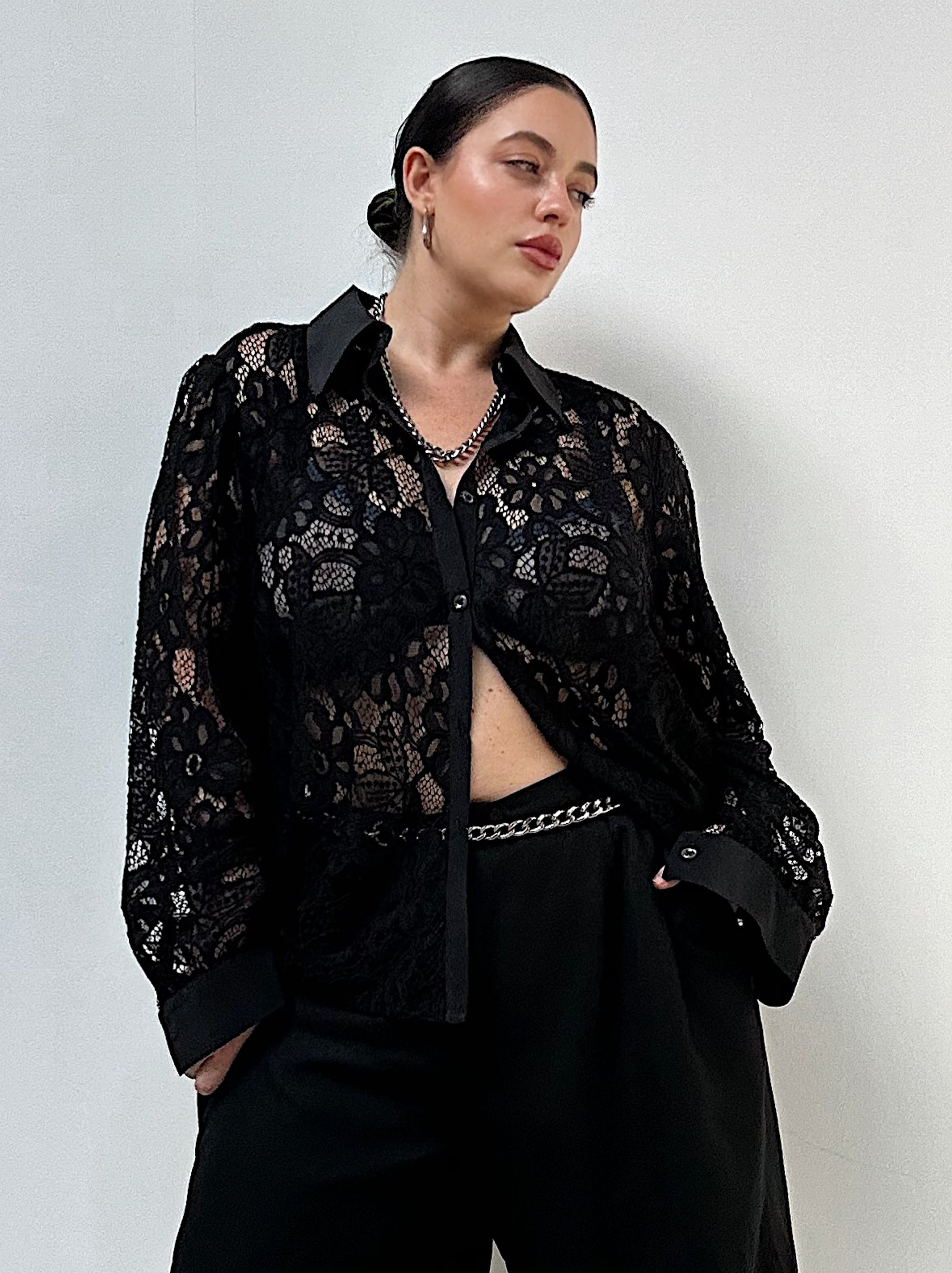 Lorena Lace Blouse- Black