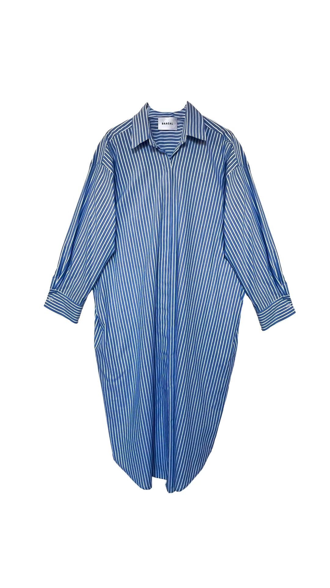 Mia Oversized Shirt Dress- Sky Blue Stripe