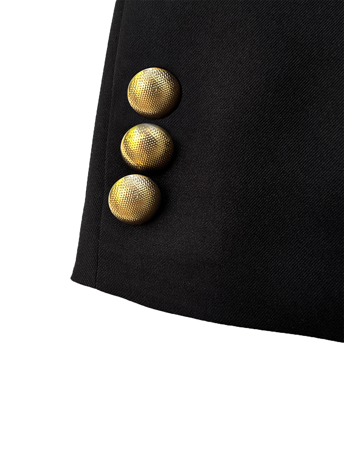 Cropped Blazer - Black Gold Buttons