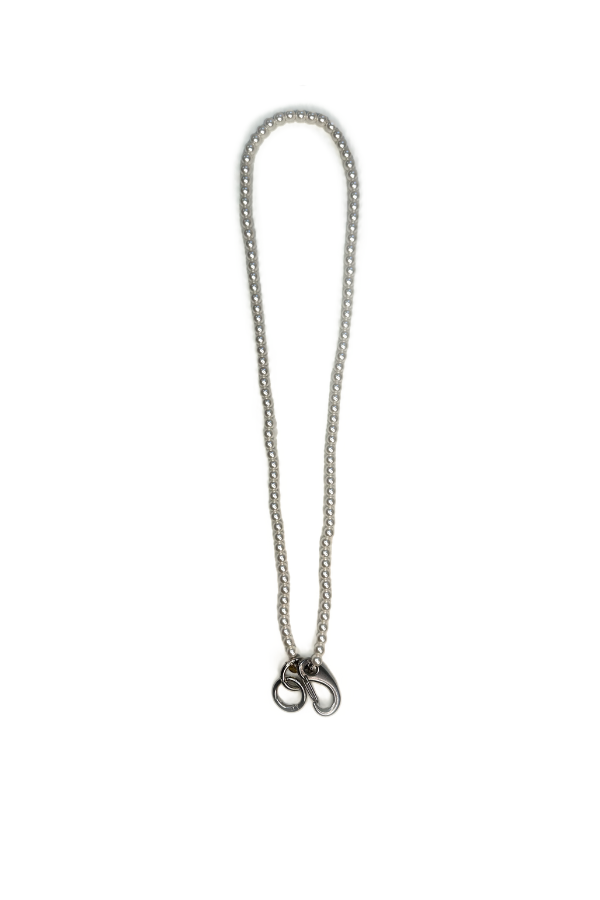 Pearl convertable choker necklace with carabiner