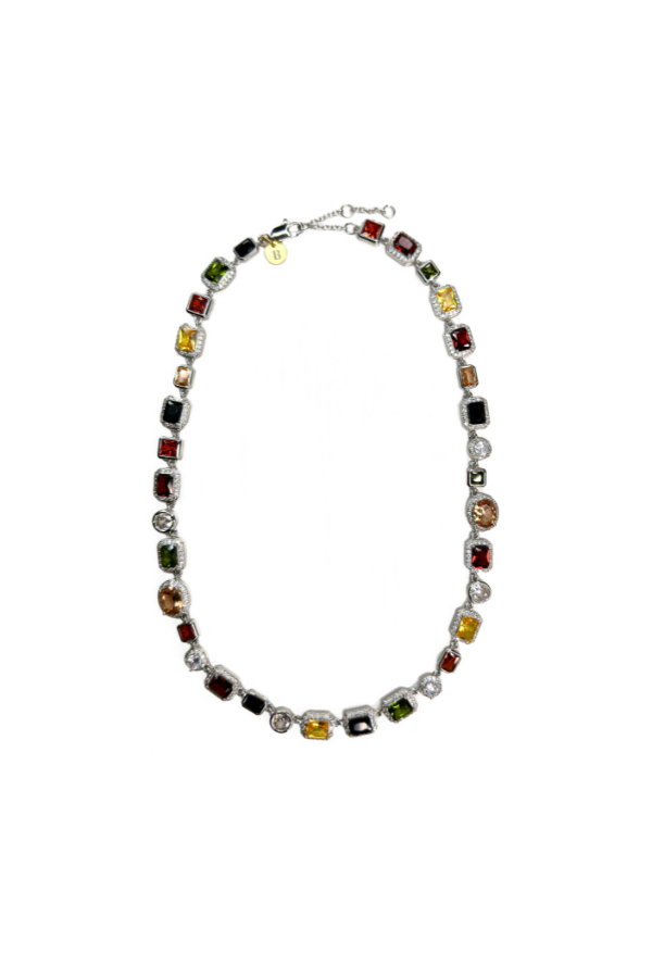 Venetian Gem Choker - Silver