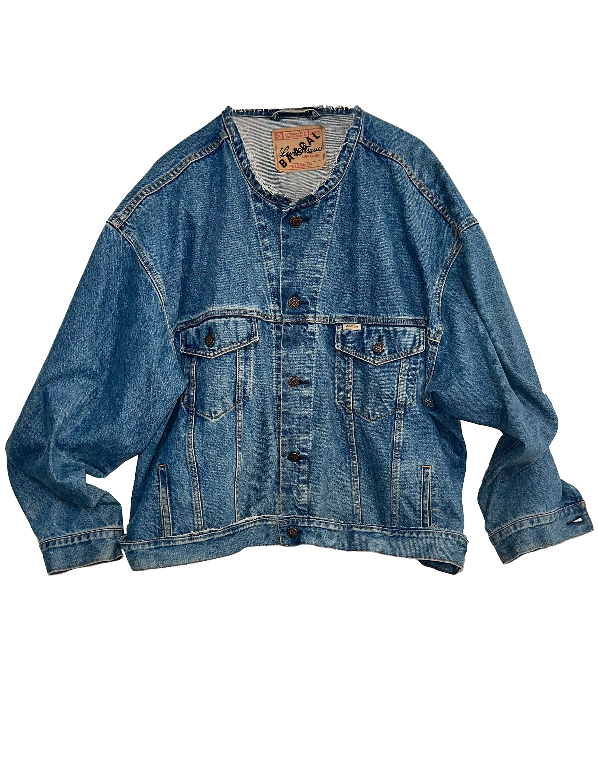 Deconstructed Reconstructed Oversized Denim Jacket