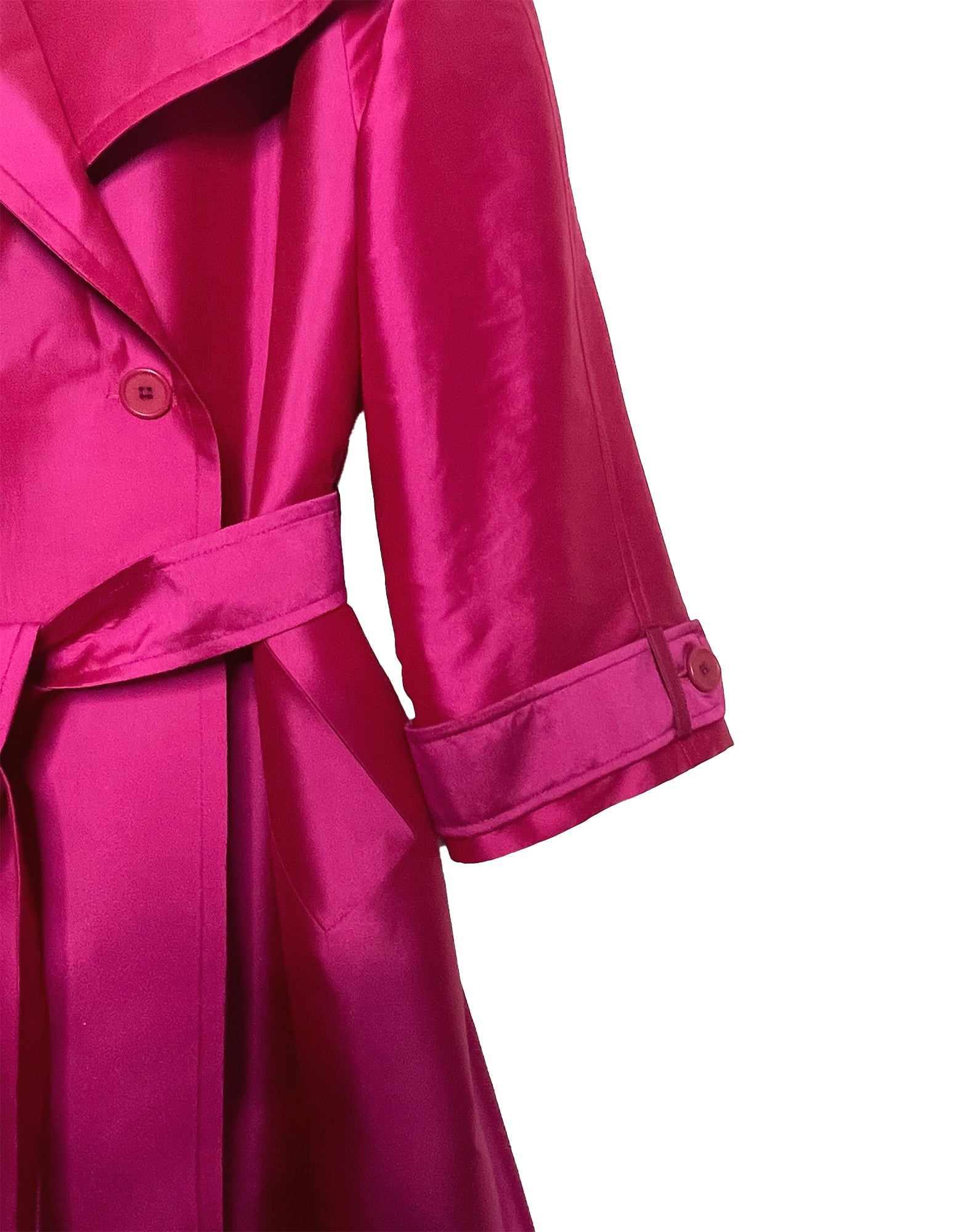 Modern Classic- Taffeta Trench Hot Pink Fuchsia